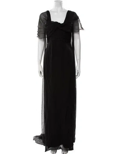 Pre-owned Markarian Silk Long Dress In Black