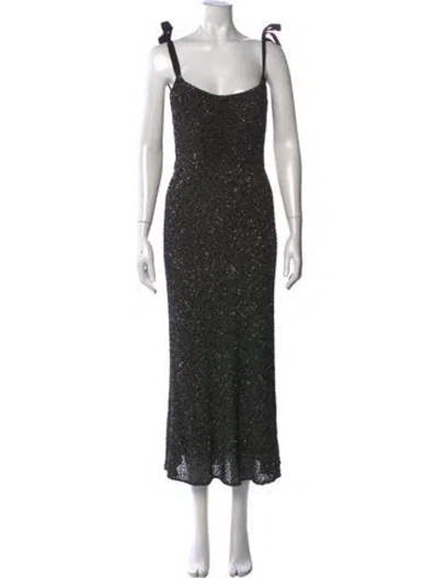 Pre-owned Markarian Silk Long Dress In Black
