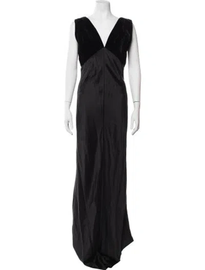 Pre-owned Markarian Silk Long Dress In Black