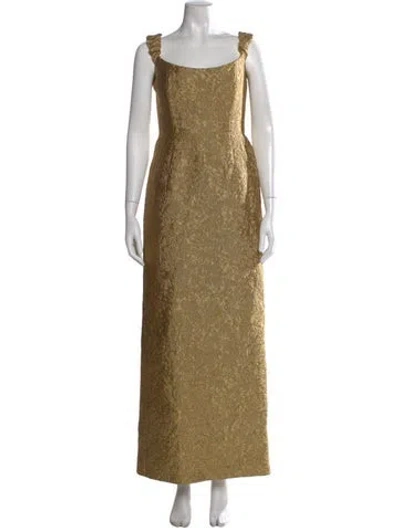 Pre-owned Markarian Silk Long Dress In Gold