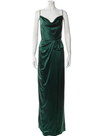 Pre-owned Markarian Silk Long Dress In Green