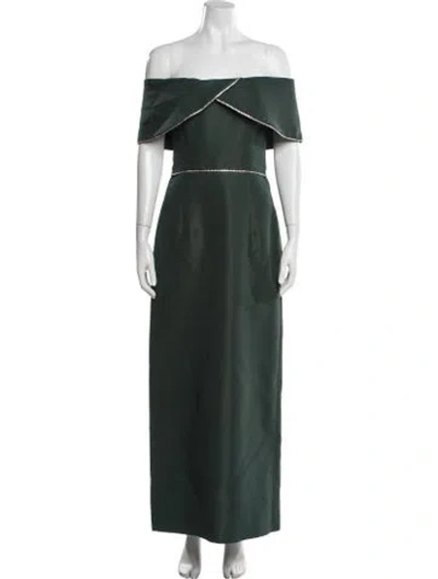 Pre-owned Markarian Silk Long Dress In Green