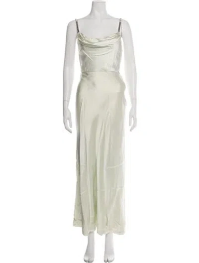 Pre-owned Markarian Silk Long Dress In Green