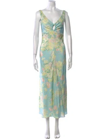 Pre-owned Markarian Silk Long Dress In Multi