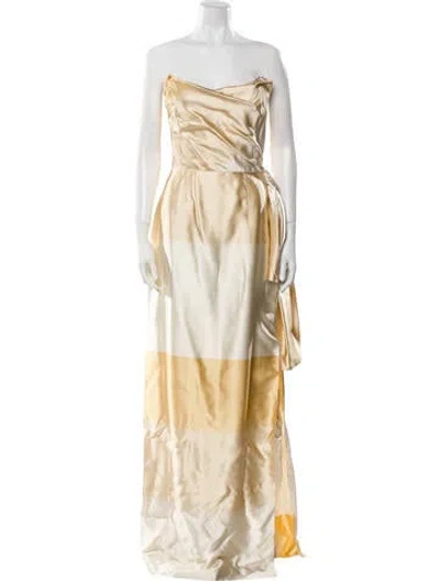 Pre-owned Markarian Silk Long Dress In Neutral