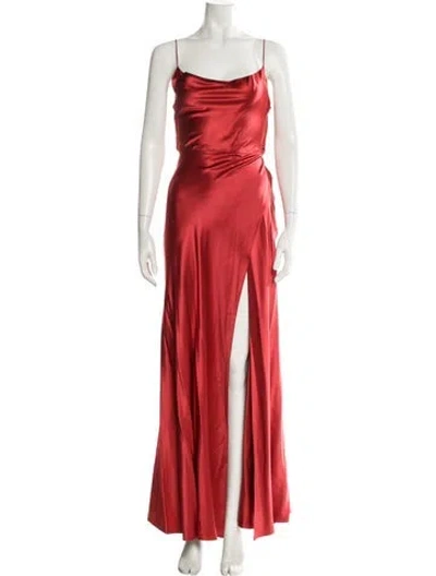 Pre-owned Markarian Silk Long Dress In Orange