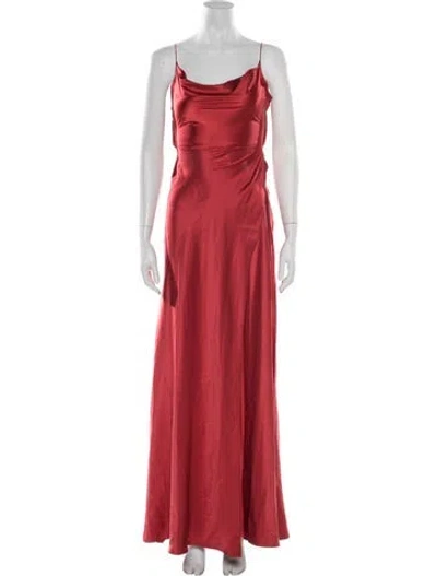 Pre-owned Markarian Silk Long Dress In Red