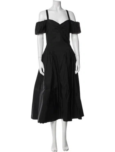 Pre-owned Markarian Silk Midi Length Dress In Black