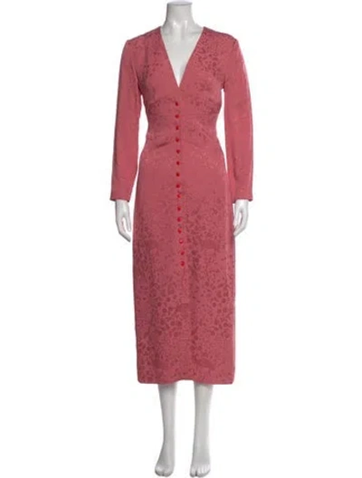 Pre-owned Markarian Silk Midi Length Dress In Pink