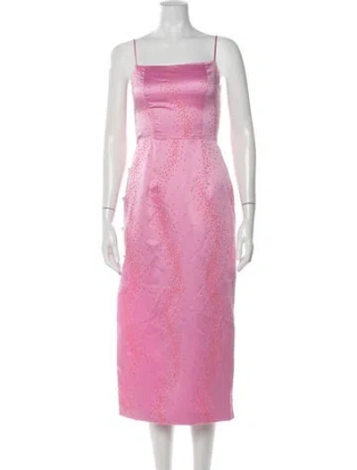 Pre-owned Markarian Silk Midi Length Dress In Pink