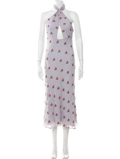 Pre-owned Markarian Silk Midi Length Dress In Purple