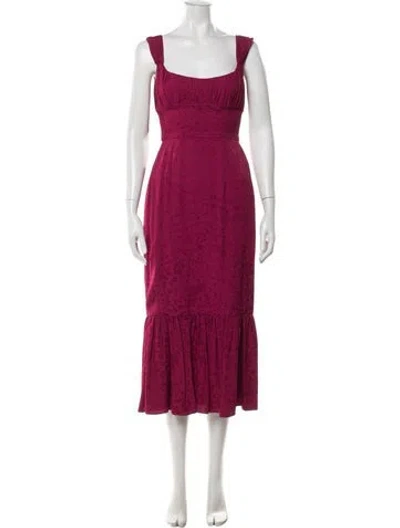 Pre-owned Markarian Silk Midi Length Dress In Red