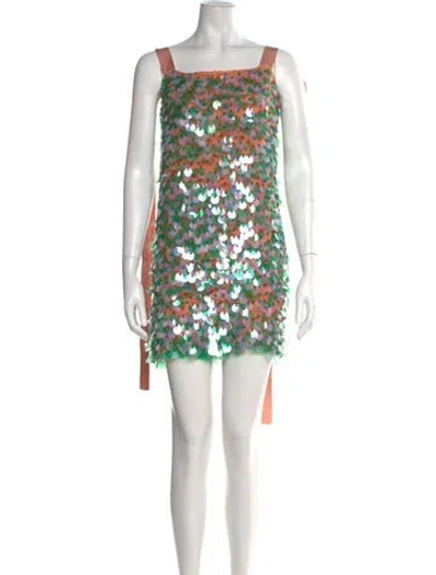Pre-owned Markarian Silk Mini Dress In Green