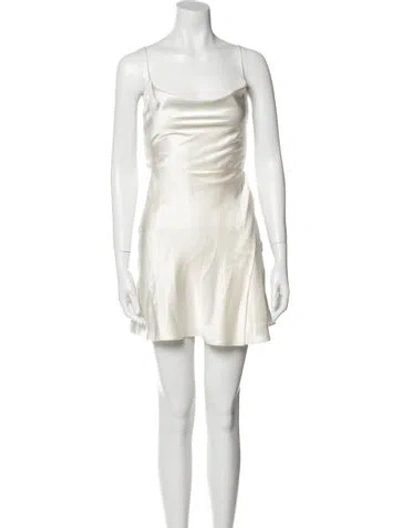 Pre-owned Markarian Silk Mini Dress In Neutral