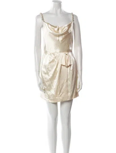 Pre-owned Markarian Silk Mini Dress In Neutral