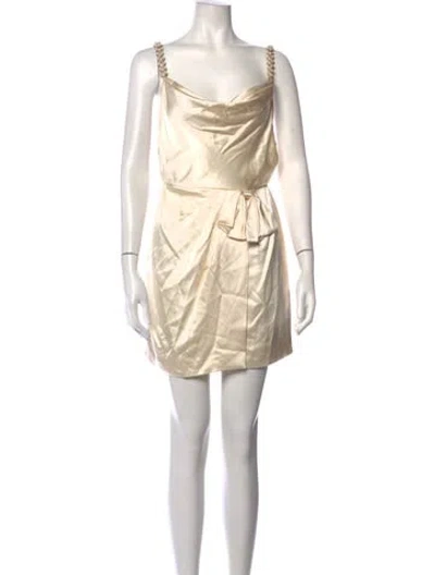 Pre-owned Markarian Silk Mini Dress In Neutrals