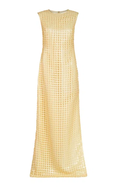 Markarian Sonja Sequined Gown In Yellow