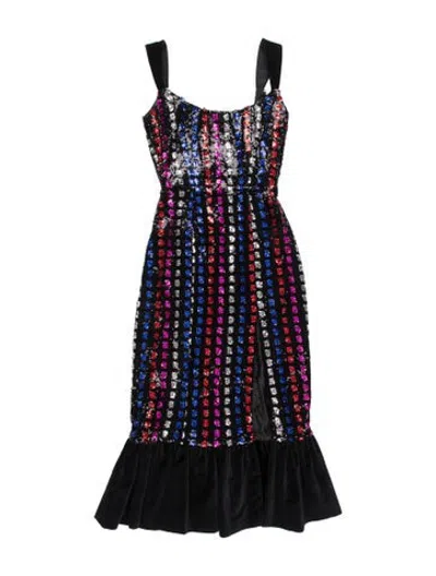 Pre-owned Markarian Square Neckline Long Dress In Black