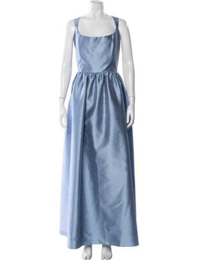 Pre-owned Markarian Square Neckline Long Dress In Blue