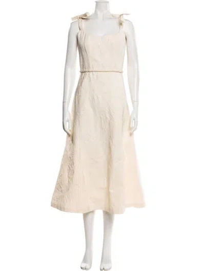 Pre-owned Markarian Square Neckline Long Dress In Neutral