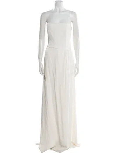Pre-owned Markarian Square Neckline Long Dress In Neutral