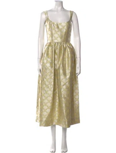 Pre-owned Markarian Square Neckline Long Dress W/ Tags In Yellow