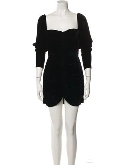 Pre-owned Markarian Square Neckline Mini Dress In Black