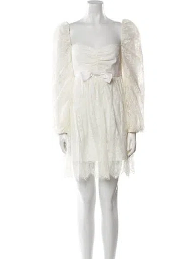 Pre-owned Markarian Square Neckline Mini Dress In Neutral
