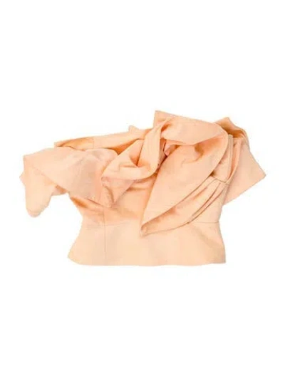 Pre-owned Markarian Strapless Crop Top In Yellow