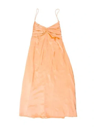 Pre-owned Markarian Strapless Midi Length Dress In Orange