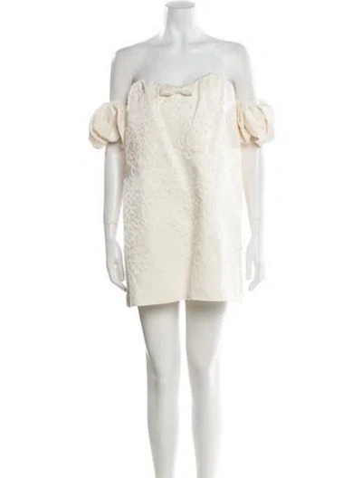 Pre-owned Markarian Strapless Mini Dress In Neutral