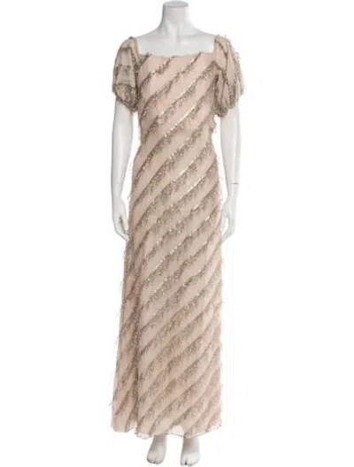 Pre-owned Markarian Striped Long Dress In Pink