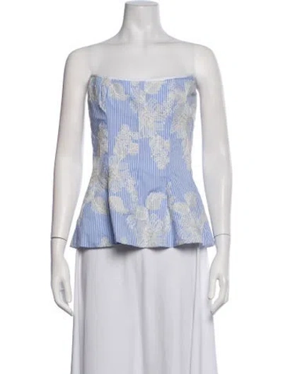 Pre-owned Markarian Striped Strapless Top W/ Tags In White