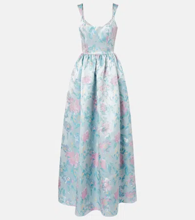 Markarian Tatiana Floral Gown In Blue