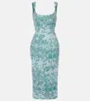 Markarian Brocade Corset Dress In Teal