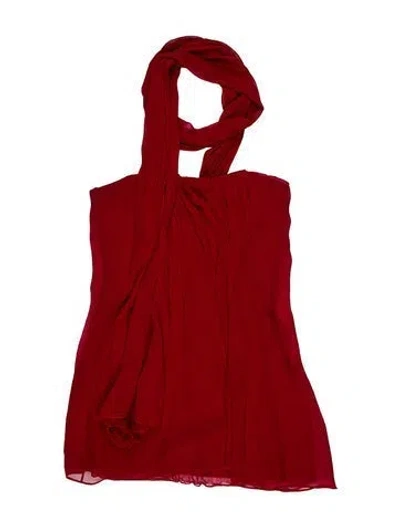 Pre-owned Markarian Tie Neck Mini Dress In Red