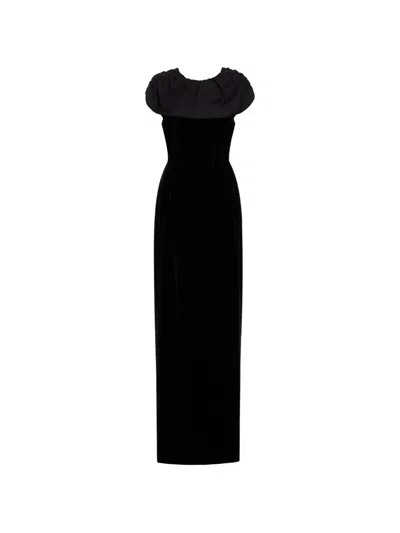 Markarian Vesper Shawl-detail Maxi Dress In Black