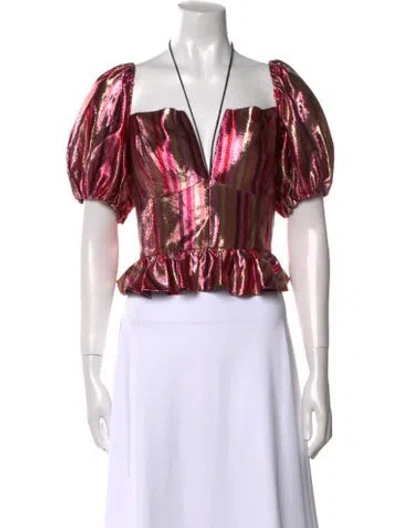 Pre-owned Markarian Vintage Striped Crop Top W/ Tags In Pink