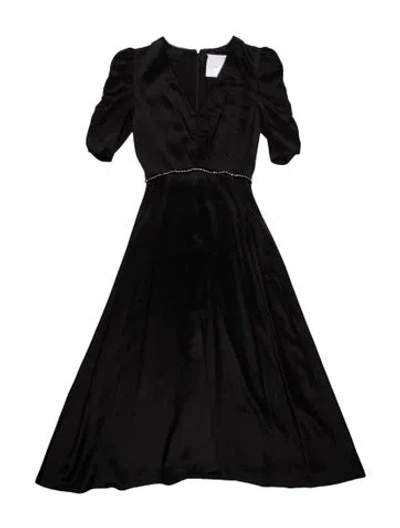 Pre-owned Markarian V-neck Long Dress In Black