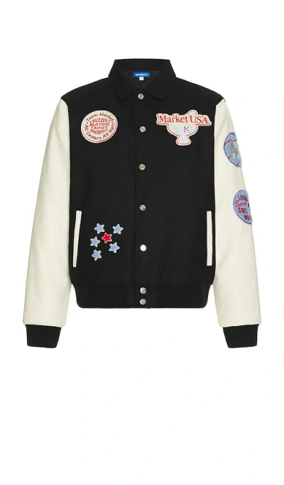 Market 1990 Varsity Jacket In Black