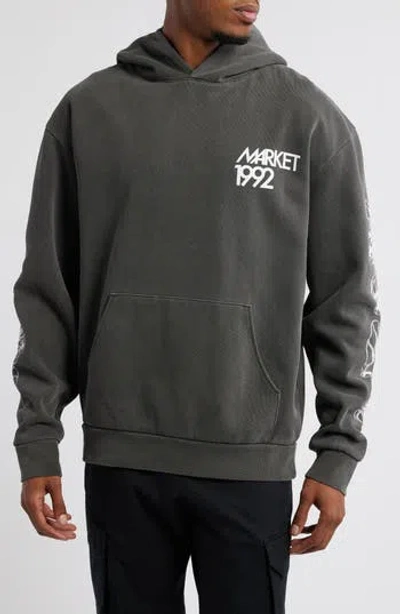 Market 1992 Graphic Hoodie In Washed-black