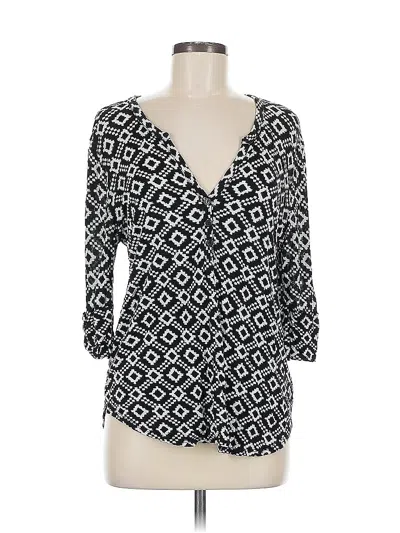 Pre-owned Market & Spruce 3/4 Sleeve Blouse In Black