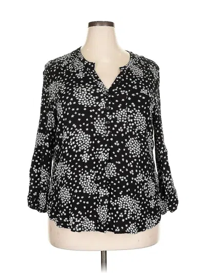 Pre-owned Market & Spruce 3/4 Sleeve Blouse In Black