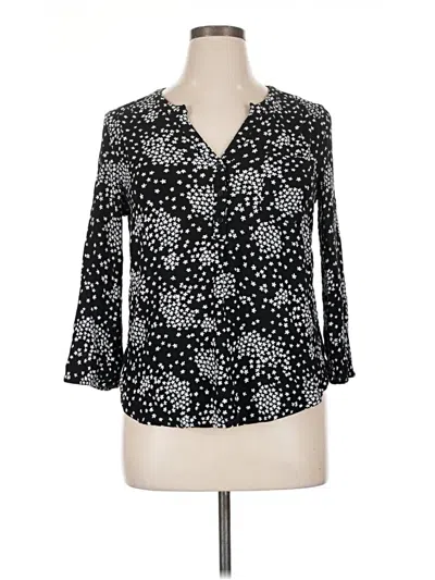 Pre-owned Market & Spruce 3/4 Sleeve Blouse In Black
