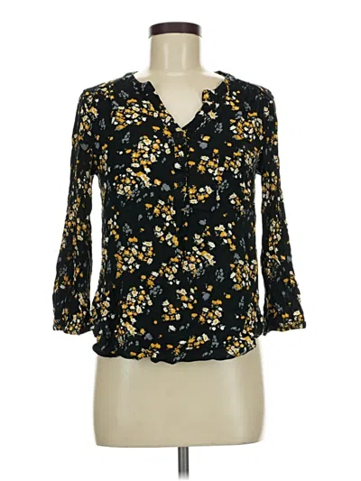 Pre-owned Market & Spruce 3/4 Sleeve Blouse In Black