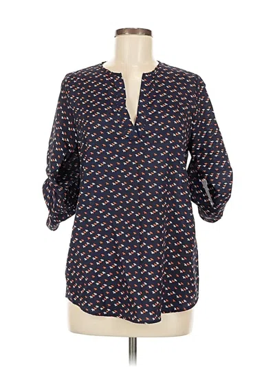 Pre-owned Market & Spruce 3/4 Sleeve Blouse In Blue