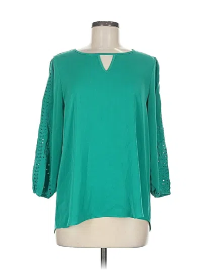 Pre-owned Market & Spruce 3/4 Sleeve Blouse In Blue