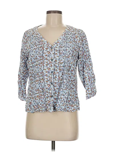 Pre-owned Market & Spruce 3/4 Sleeve Blouse In Blue