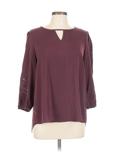 Pre-owned Market & Spruce 3/4 Sleeve Blouse In Burgundy