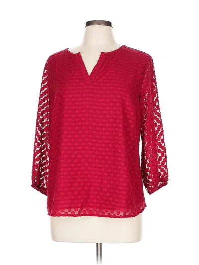Pre-owned Market & Spruce 3/4 Sleeve Blouse In Red